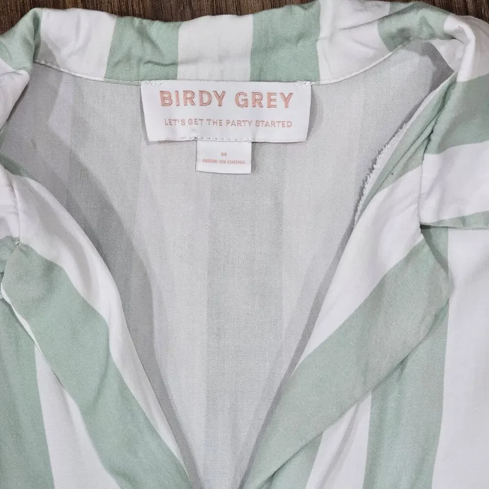 Birdy Grey Pajama set Green short sleeve top and shorts Size M